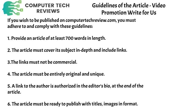 Video Promotion guidelines